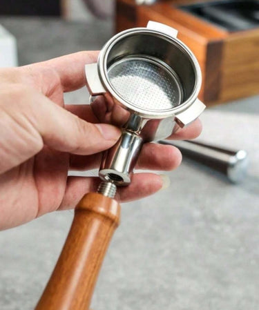 54mm-bottomless-portafilter-redwood-handle-extractionphoto-parts come apart